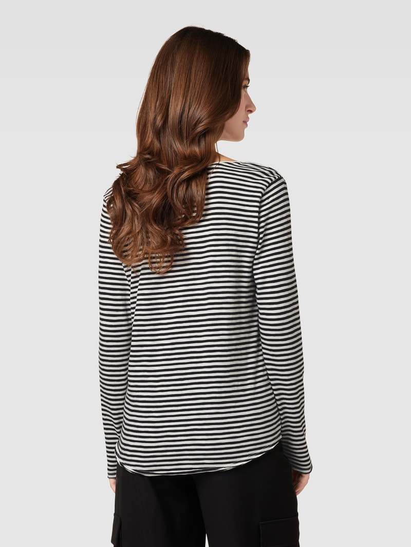 Longsleeve mit V-Ausschnitt in schwarz