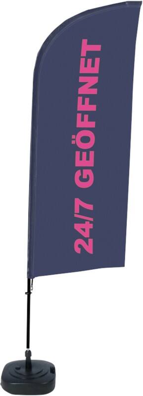 SHOWDOWN Strandflagge Geöffnet Windform 330 x 89 cm Einzel Aluminium