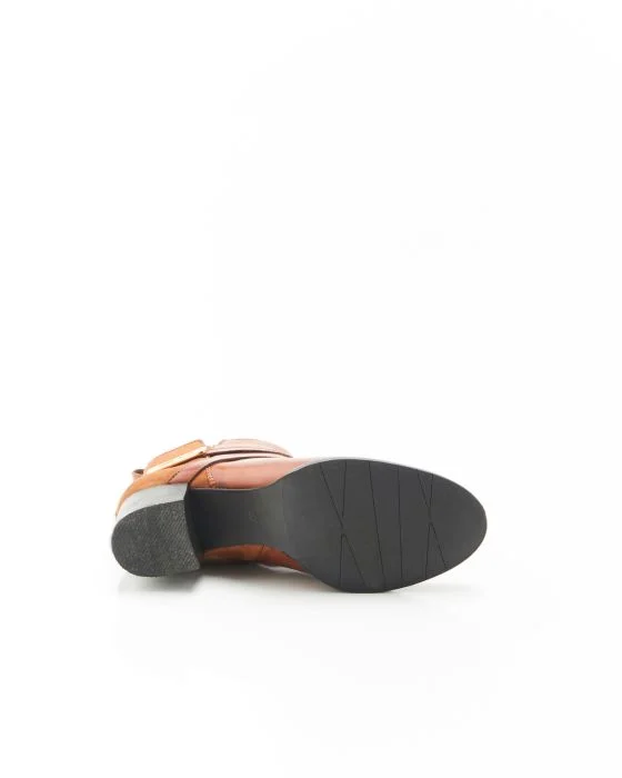 Bottines à talon bi-matières