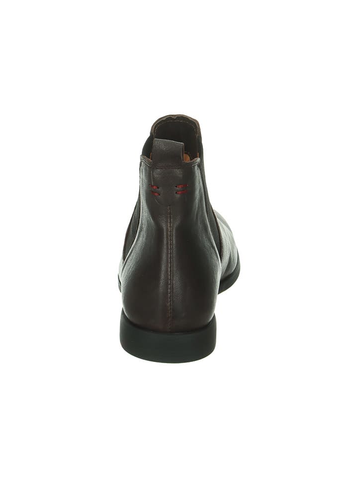 Think! Leder-Chelsea-Boots in Braun günstig kaufen