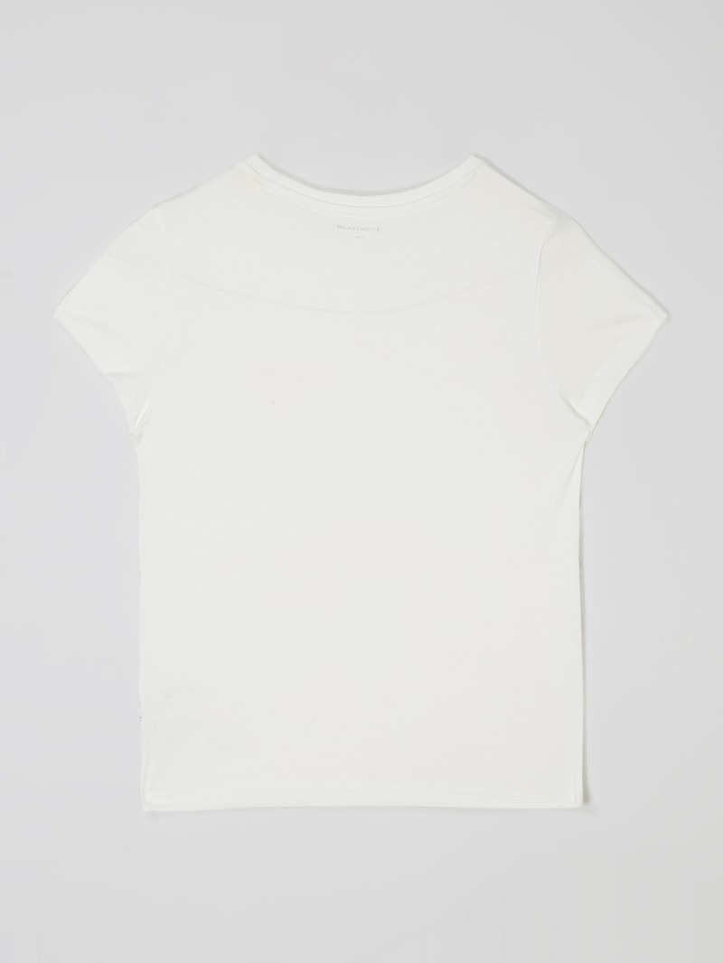 T-Shirt mit Stickerei in weiß
