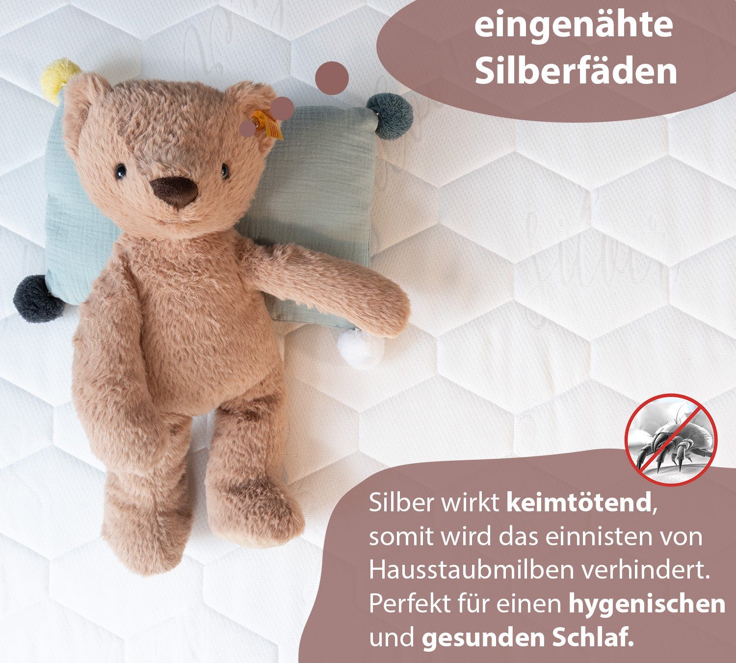 Kindermatratze ECO aus Kokos und Kaltschaum, Alcube, 10 cm hoch, Babymatratze 60x120 cm ohne Trittkante, Gemütliche Matratze 4 Seiten Reißverschluß, für Babybett I Atmungsaktiv Matratze Pflegeleicht