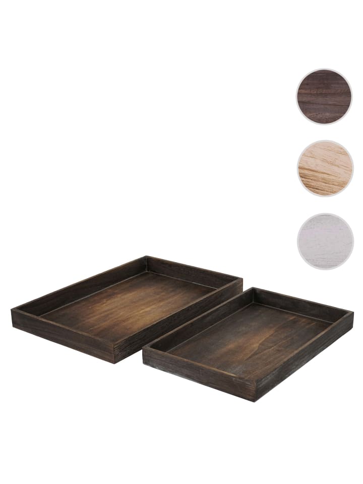 MCW 2er Set Serviertablett im Shabby-Look, Braun günstig kaufen onesize