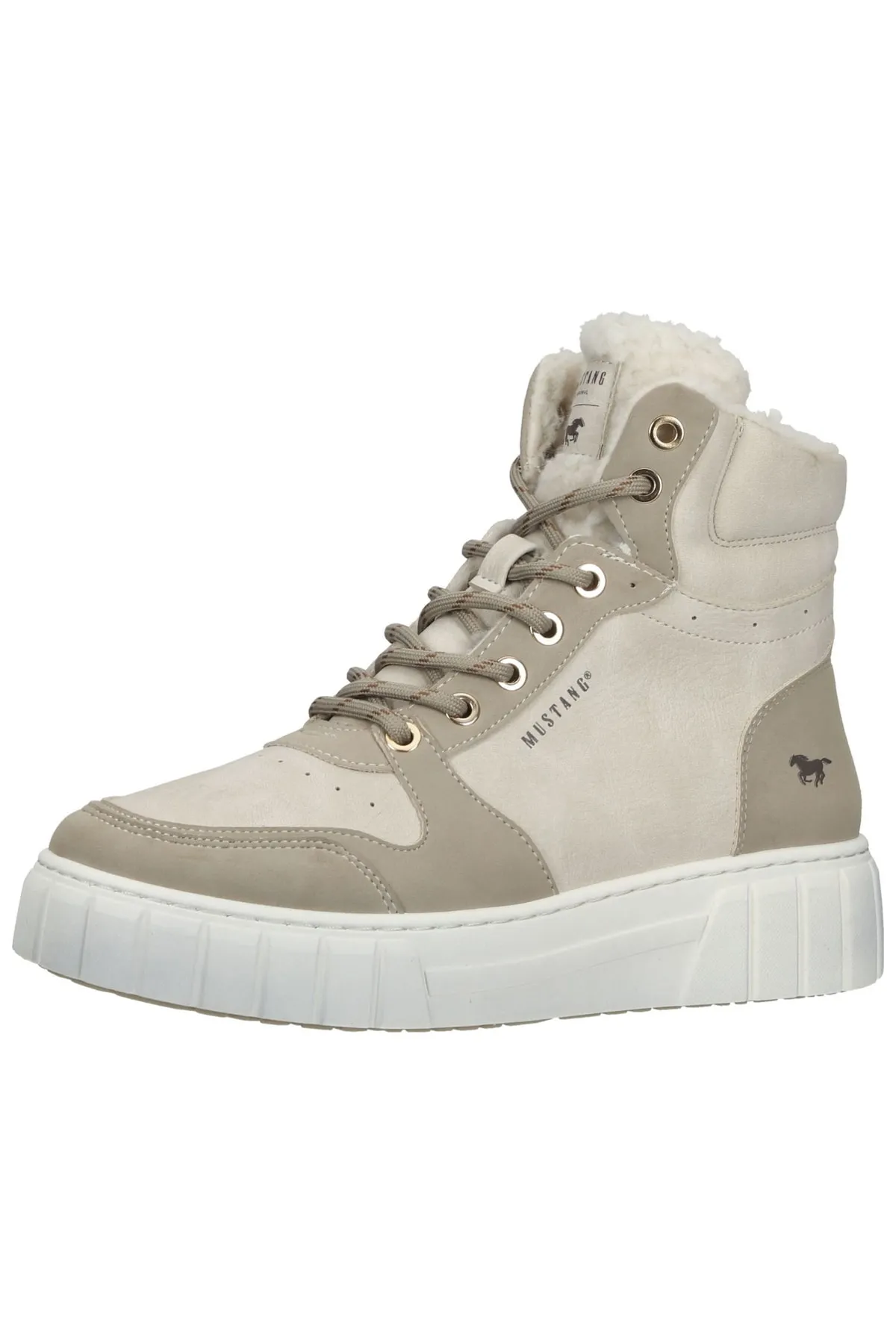 Mustang  Stiefelette - Ecru - Flacher Absatz