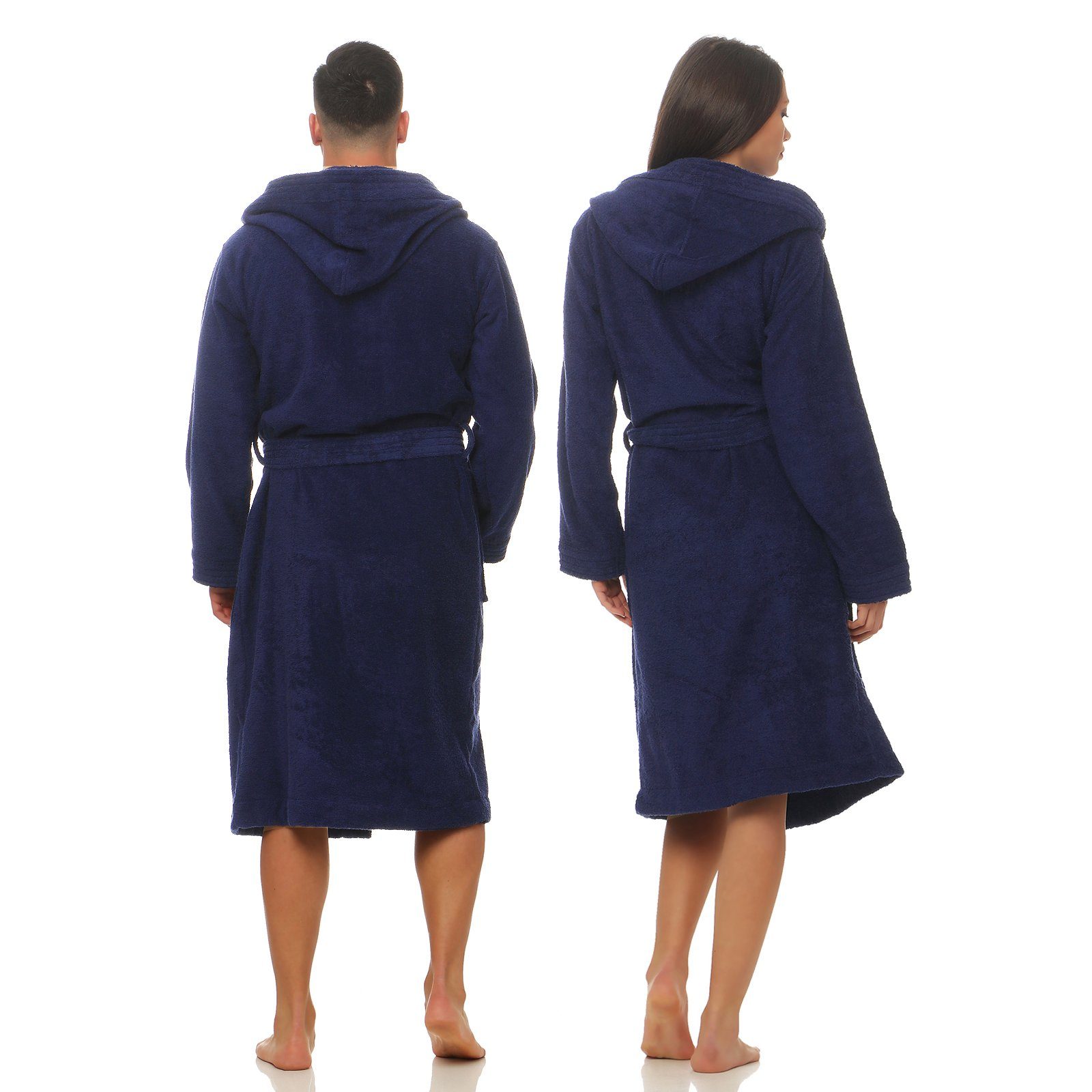 CLASS HOME COLLECTION Unisex-Bademantel Unisex Kapuzenbademantel Bademantel Kapuze 100% Baumwolle Frottee, Kapuze, Gürtel, Mit Kapuze, zwei aufgesetzten Taschen und Bindegürtel