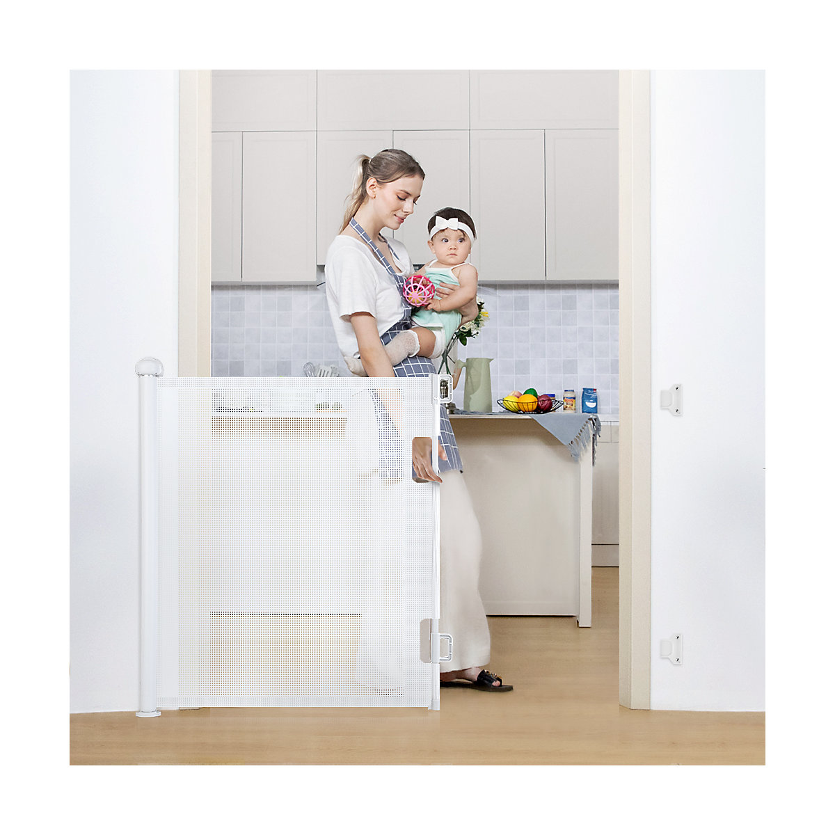 Einziehbare Schutztür Türschutzgitter 0-140cm