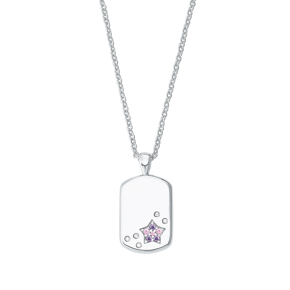 Kette mit Anhänger für Mädchen, 925 Sterling Silber, Zirkonia synth. | Stern Halsketten für Mädchen