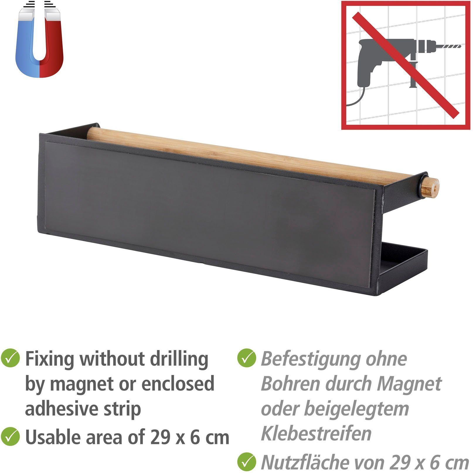 WENKO Gewürzregal Magna, 1-tlg., mit magnetischer Rückseite, Metall