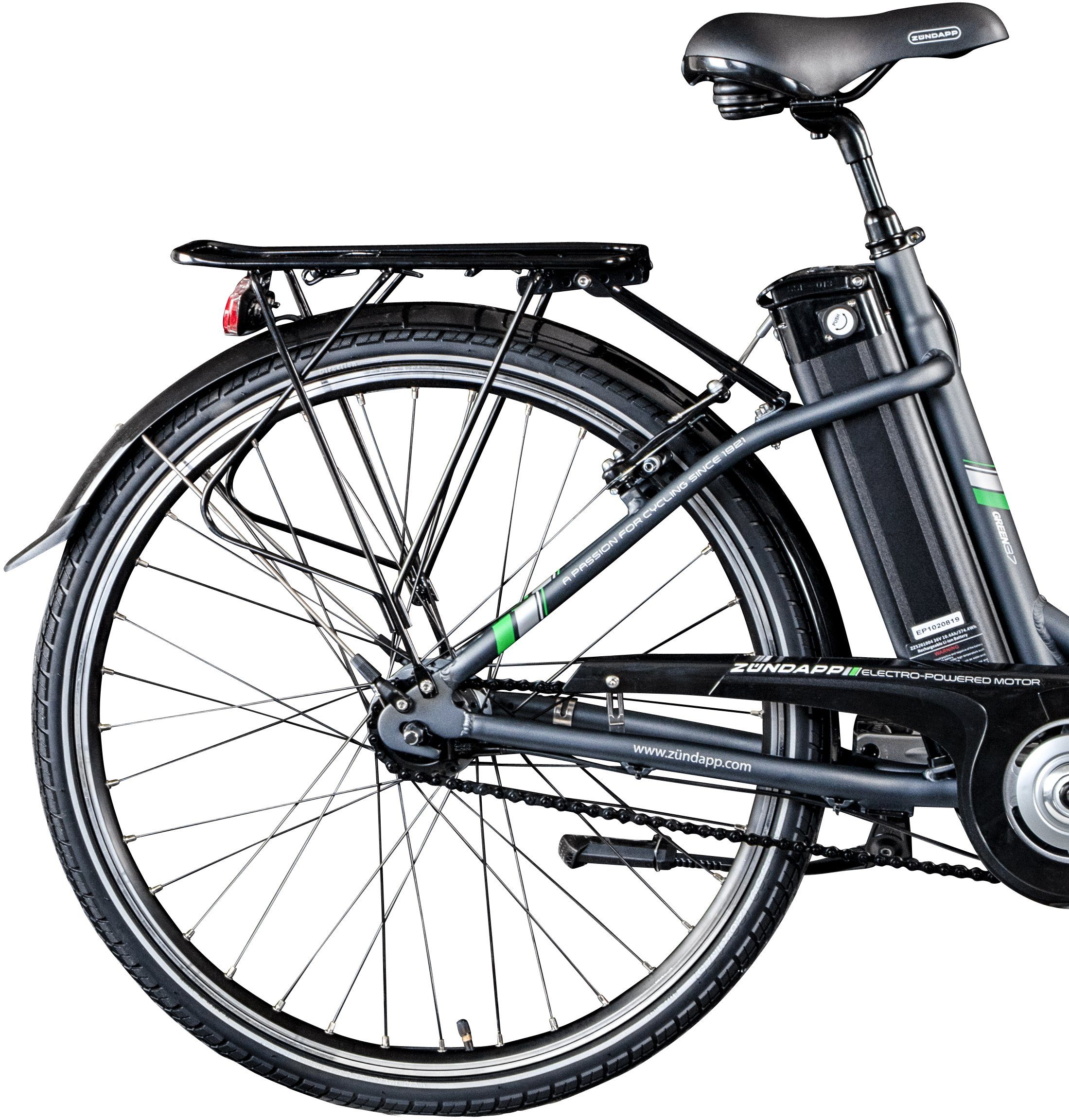 Zündapp E-Bike Green 3.7, 7 Gang, Nabenschaltung, Frontmotor, 374 Wh Akku