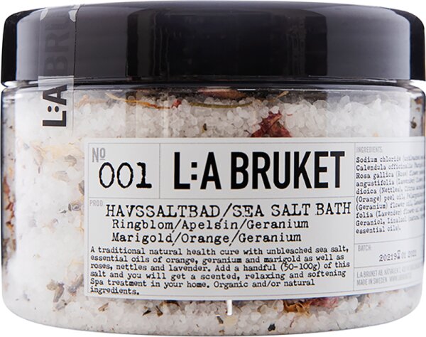 L:A Bruket No. 001 Sea Salt Bath Marigold / Orange / Geranium Badesalz