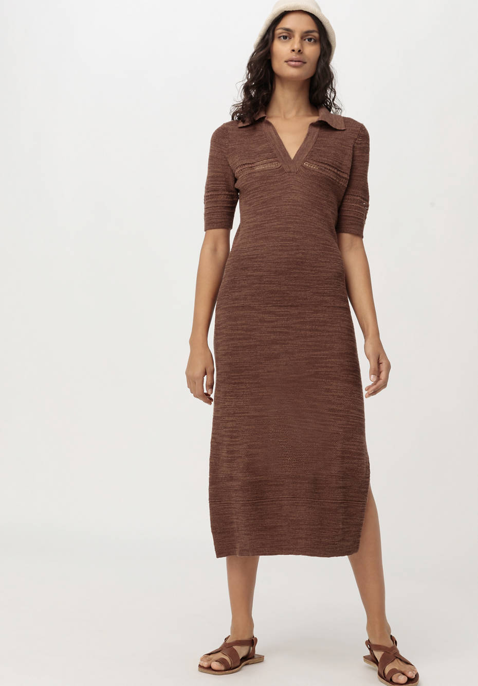 Strickkleid aus Leinen mit Bio-Baumwolle