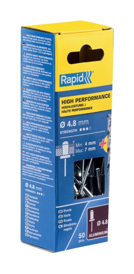 Rapid 5000387 Nagy teljesítményű vakkapcsok Ø4,8 x 10 mm 50 db