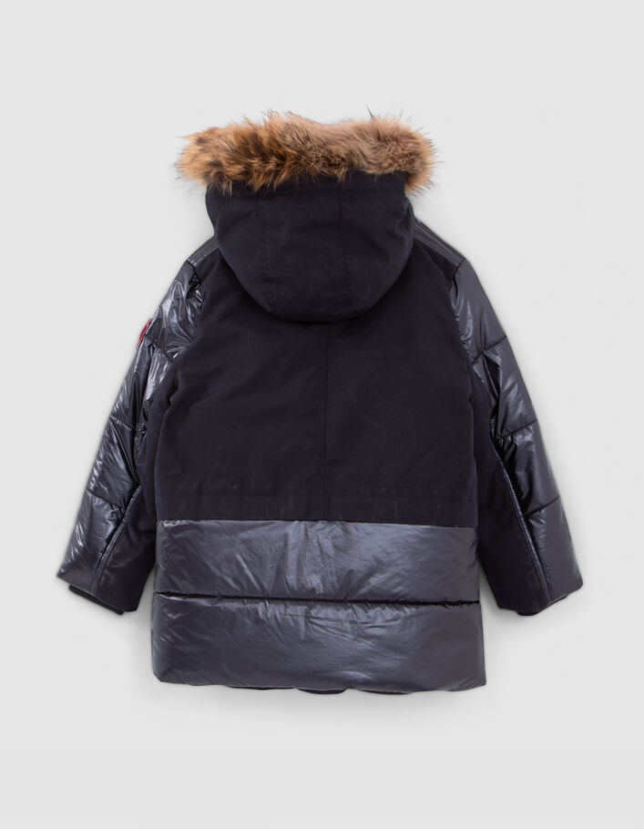 Parka 2-en-1 marine et doudoune imprimé étoiles fille