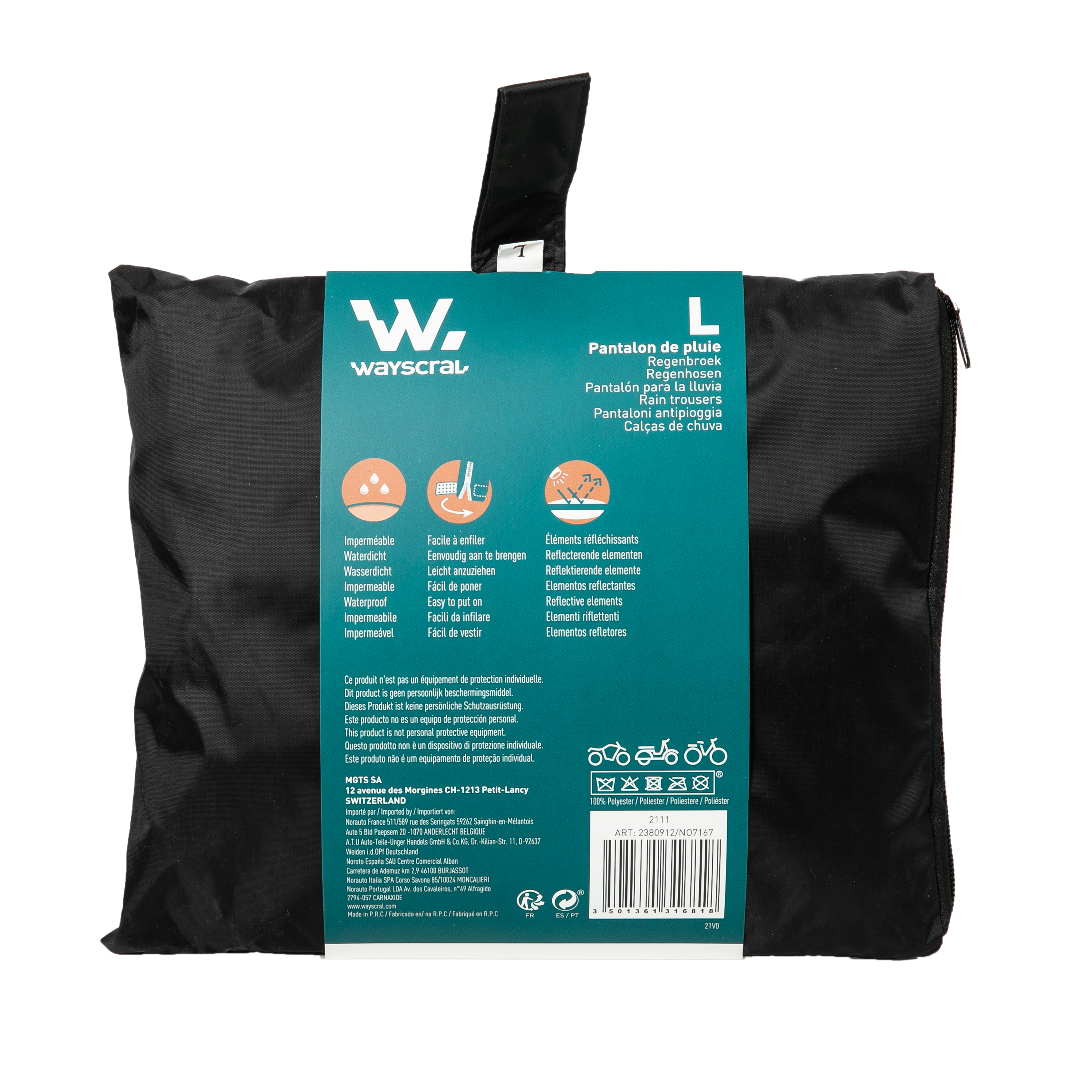 WAYSCRAL Regenüberhose, Größe L - ATU