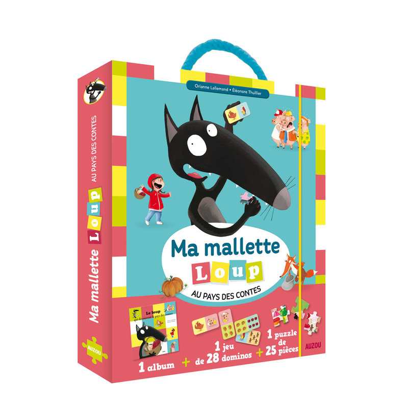 Livre Ma malette Loup au pays des contes Puzzle domino - Auzou