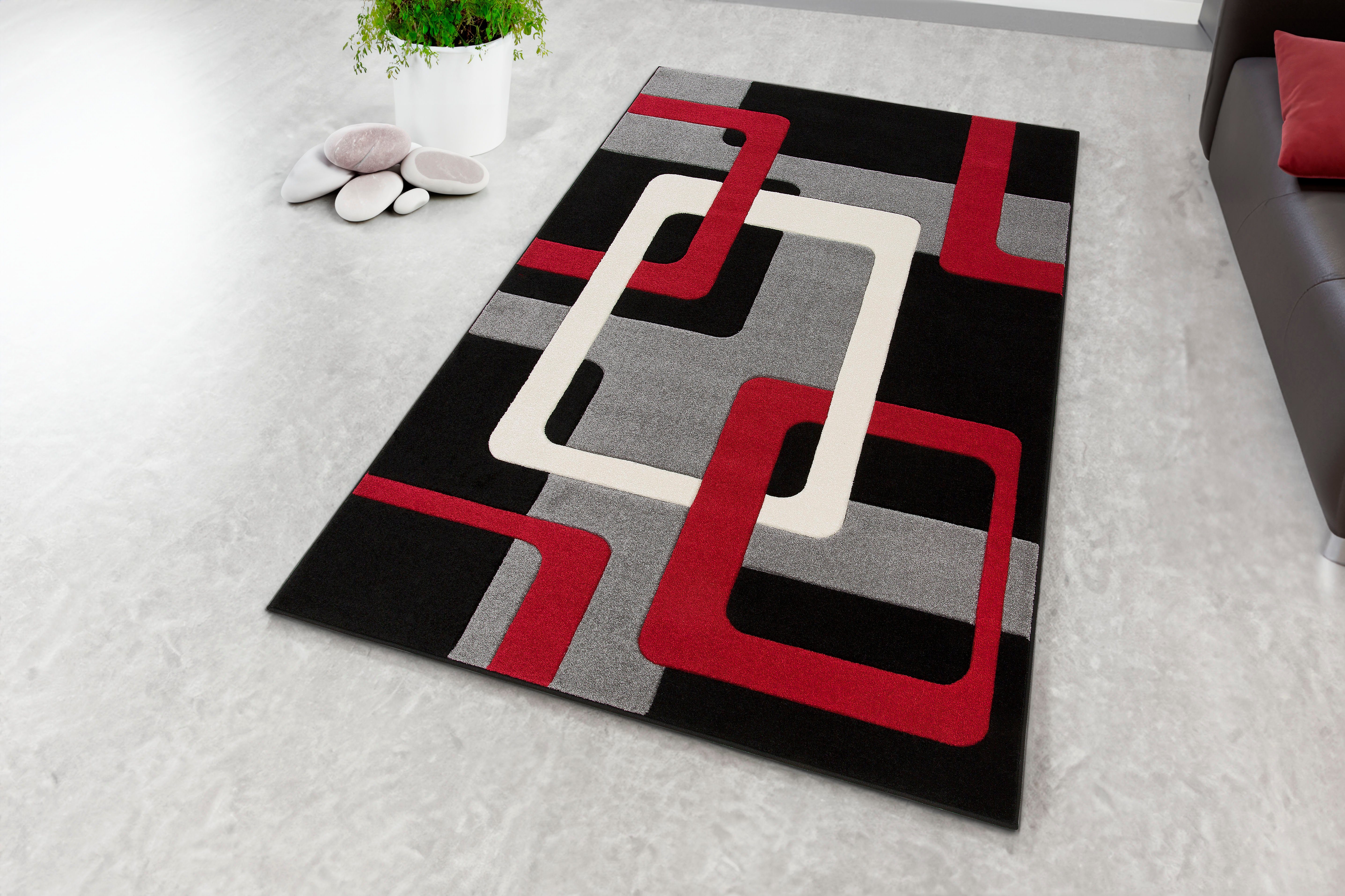 Teppich Maxim, my home, rechteckig, Höhe: 13 mm, Hoch-Tief-Effekt, Kurzflor, 3D-Design