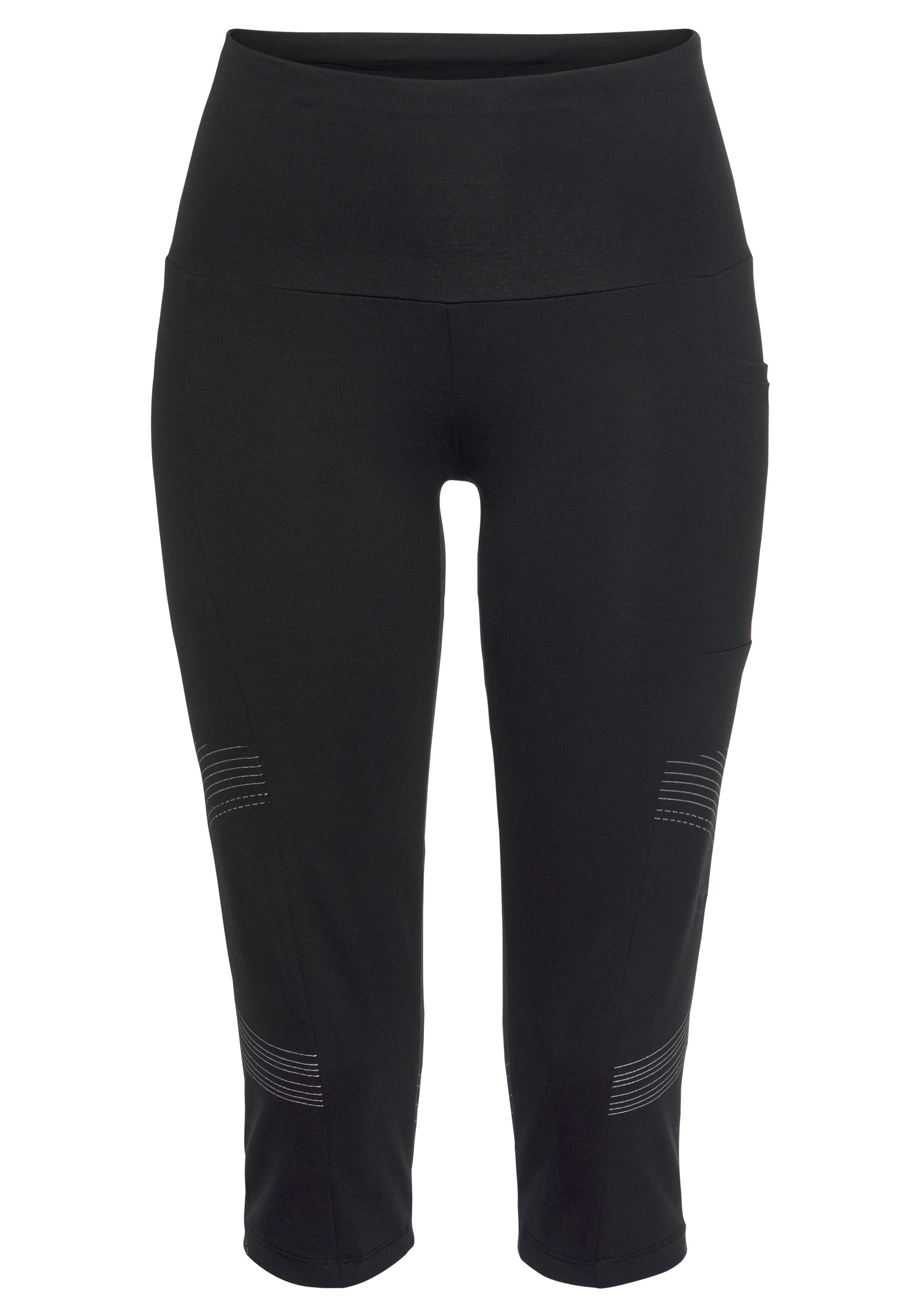 LASCANA ACTIVE Caprileggings mit optischen Reflektortprint und Handytasche