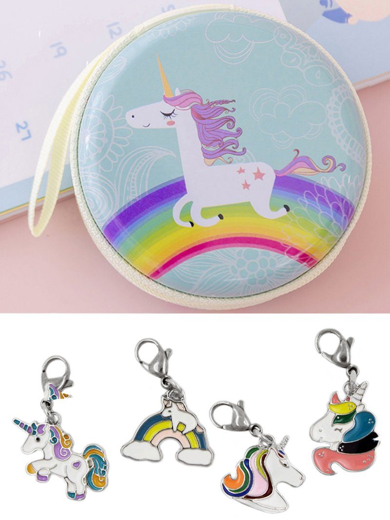Pacific Time Quarzuhr Kinder Armbanduhr Lernuhr Wechselarmband mit Einhorn Charms, Mix und Match Design - Gratis Versand