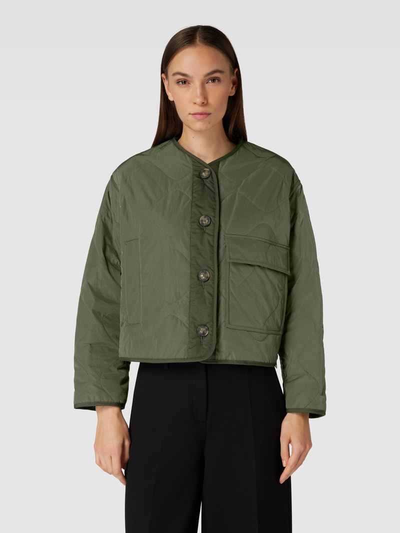 Jacke mit Ziernähten Modell 'UMBERTA' in khaki