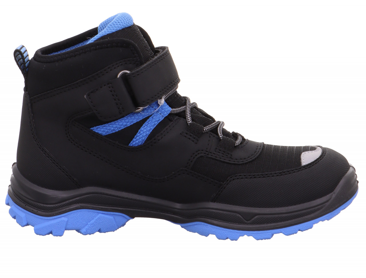 JUPITER - Schwarz/Hellblau Boots mit Klettverschluss