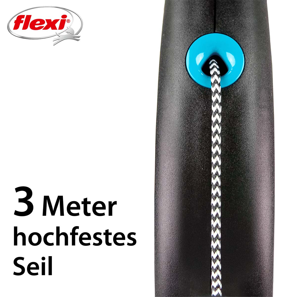 flexi Black Design Seilleine blau XS 3m kaufen bei ZooRoyal