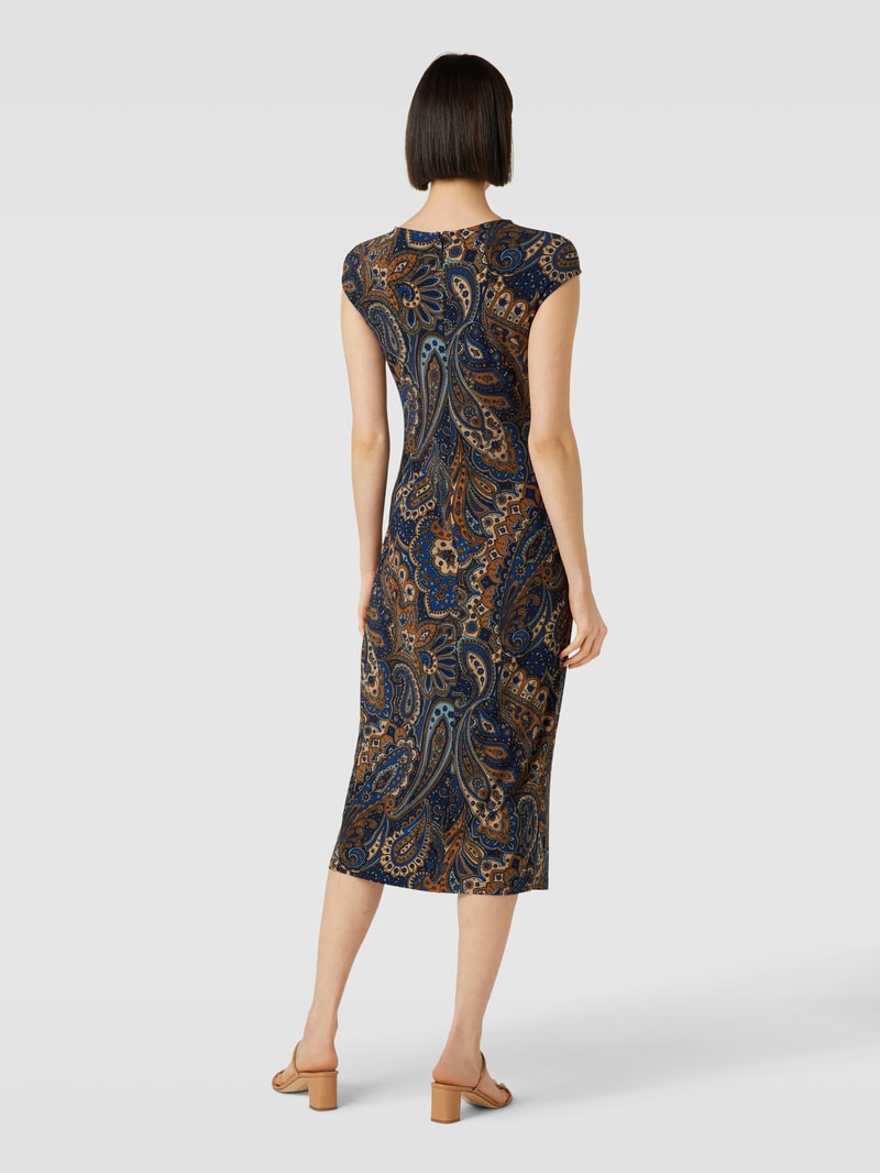 Midikleid mit Allover-Muster Modell 'BREGILLY' in marineblau