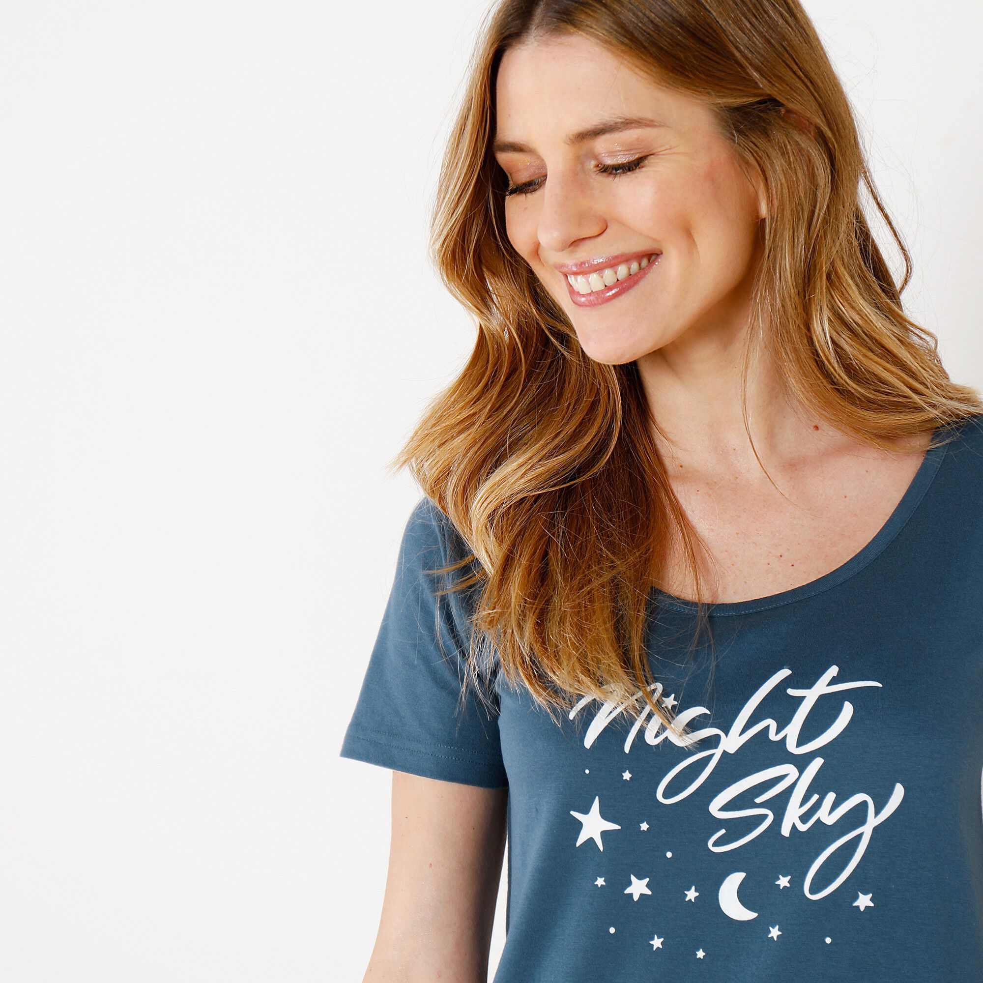 Chemise de nuit courte manches courtes – imprimé night sky