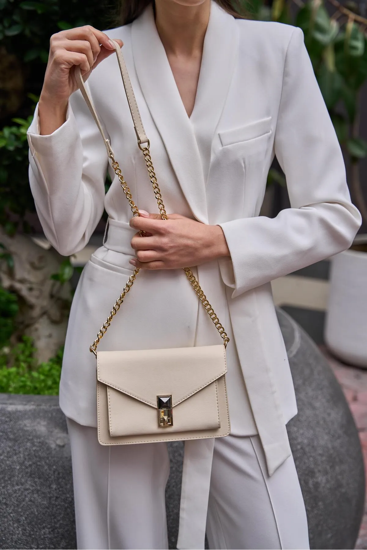 Madamra  Umhängetasche - Beige - Unifarben