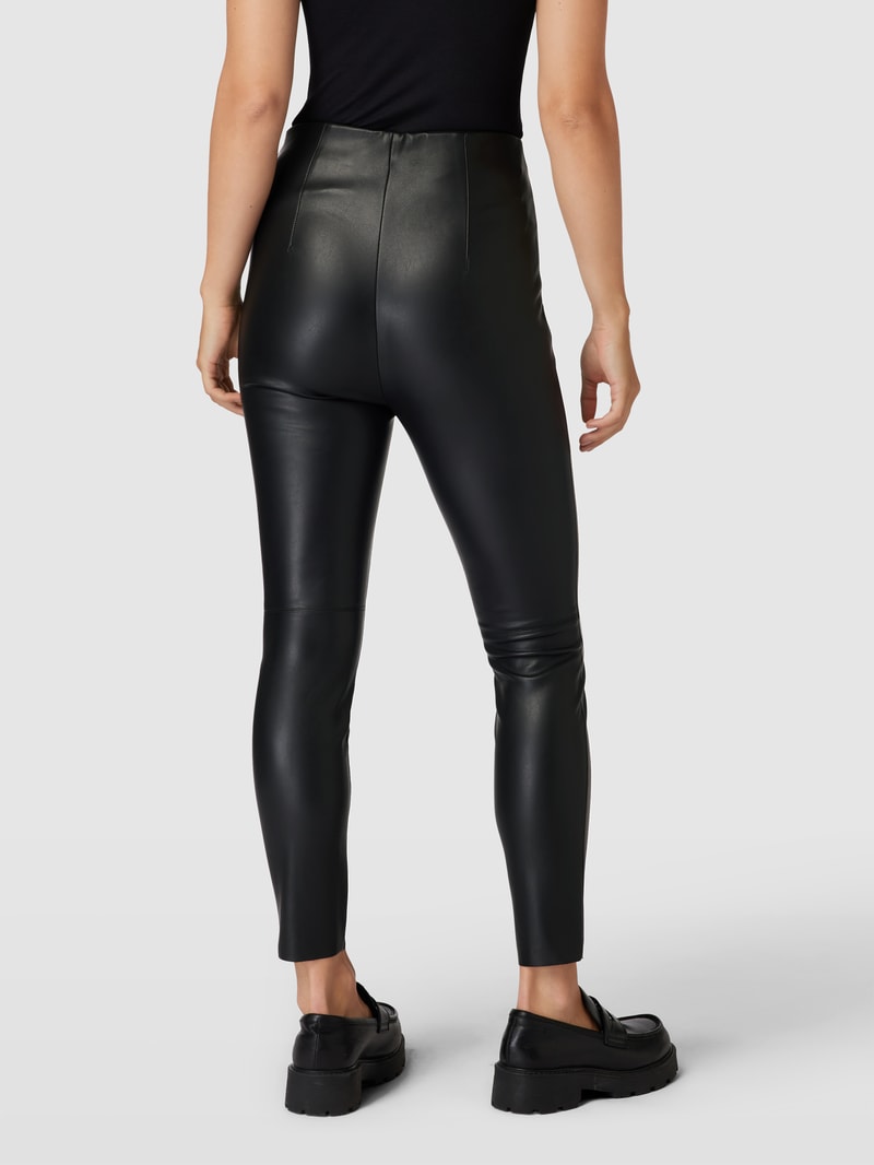 Leggings mit Ziernähten in schwarz