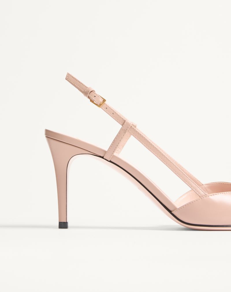 VLogo Signature Slingback Pumps van kalfsleer met sierlijk logo, 80 mm