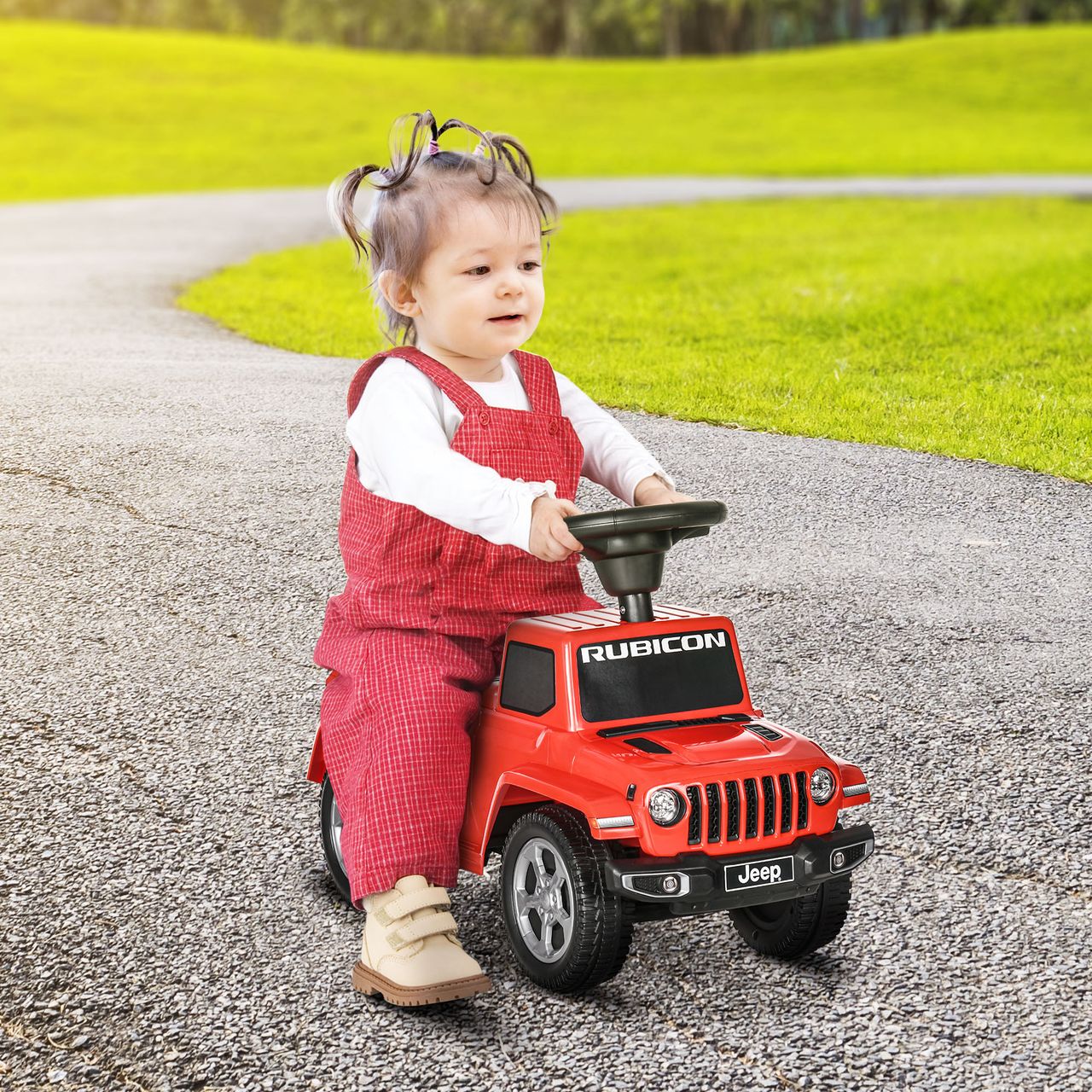 AIYAPLAY Rutschauto, Rutscherfahrzeug, Kinderauto mit Hupe, Kinderfahrzeug, Rot