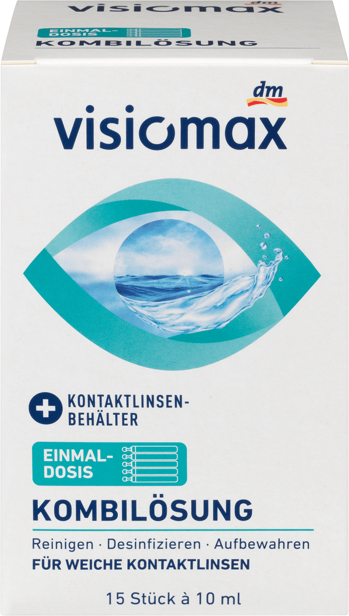 Kombilösung Einmaldosis für weiche Kontaktlinsen, mit Kontaktlinsenbehälter, 15 x 10 ml, 150 ml