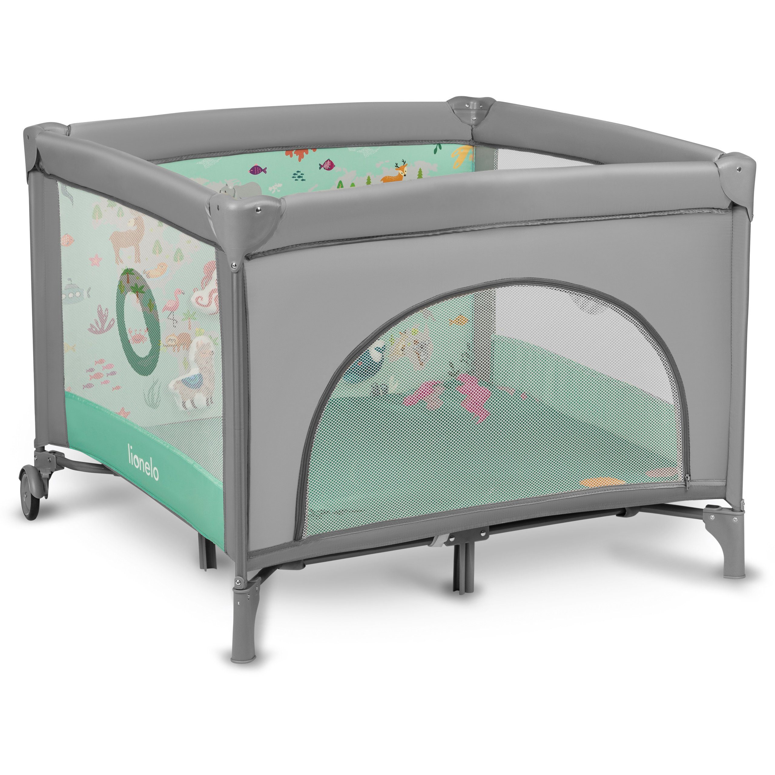 lionelo Laufgitter MILLE (Set), Eingebaute Spielmatte, Sehr sicher