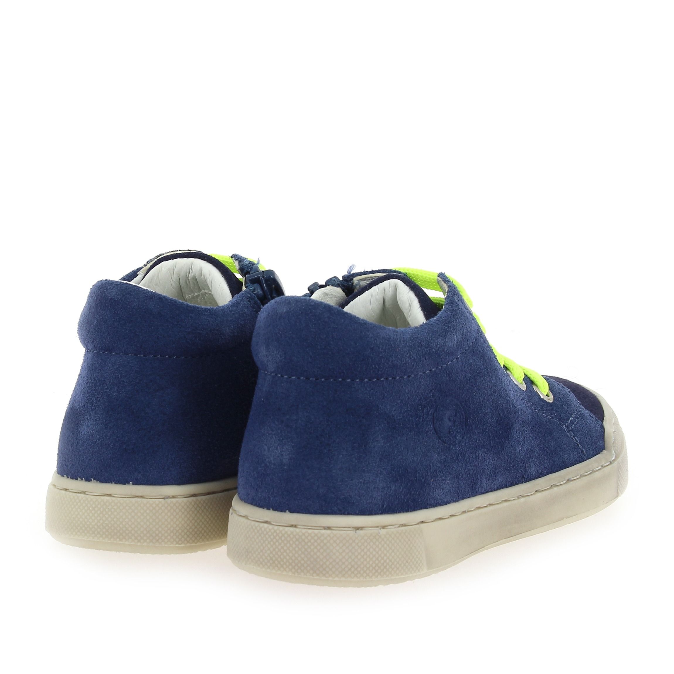 Naturino  SNOPES ZIP SUEDE - Marine Jaune fluo