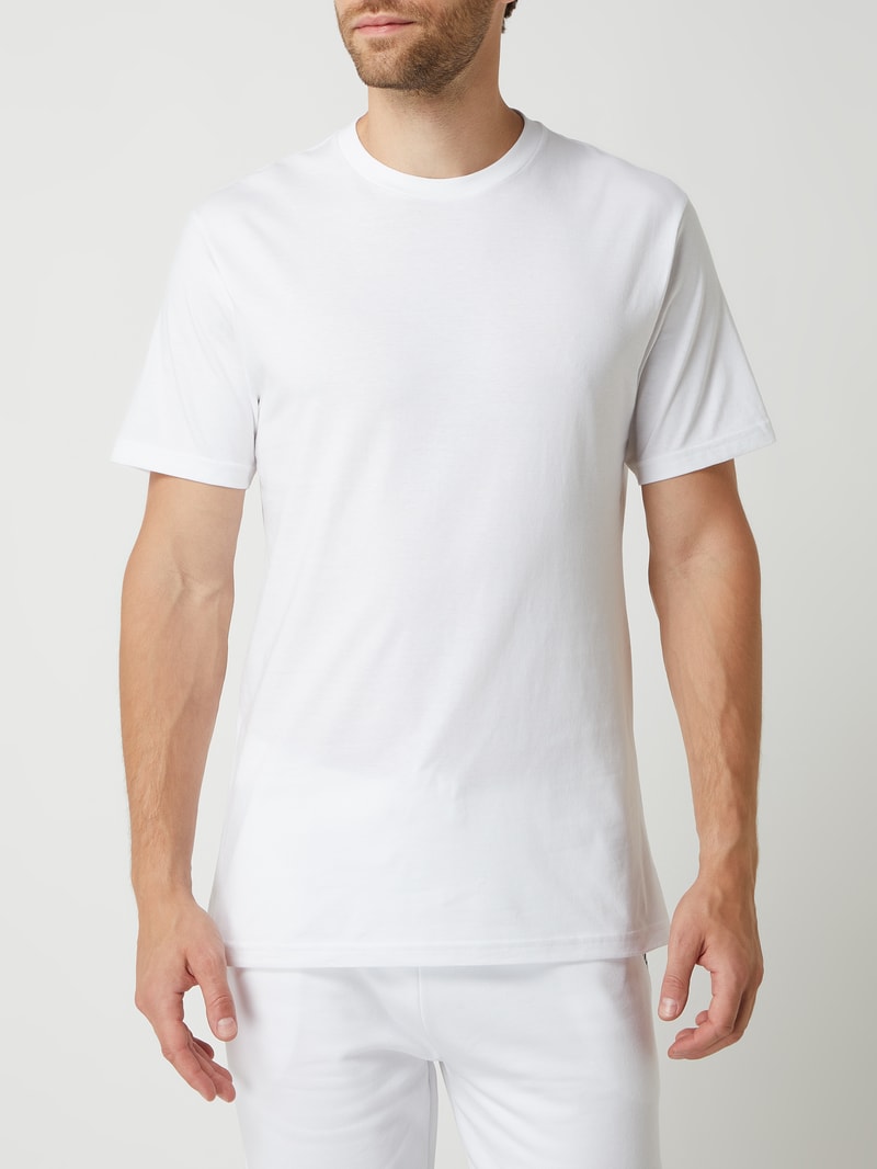 Regular Fit T-Shirt aus Pima-Baumwolle im 2er-Pack in weiß