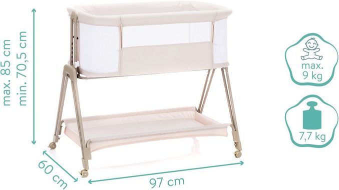 Fillikid Beistellbett Dream, creme, mit Matratze