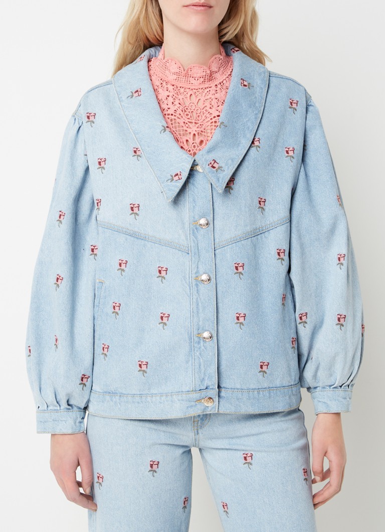 Jachetă din denim cu broderie florală Farm Rio Rose