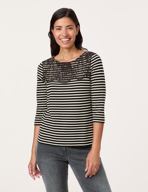 3/4 Arm Shirt mit Spitzenbesatz