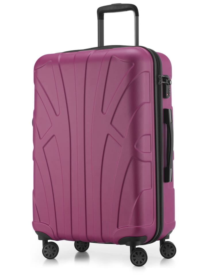 suitline mittelgroßer Hartschalen-Koffer Check-In Reisekoffer TSA 68L in Magenta günstig kaufen M