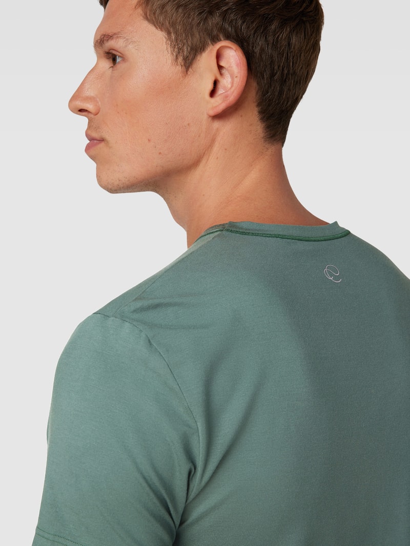 Pyjama-Oberteil mit Kontraststreifen Modell 'DEEPSLEEPWEAR' in grün