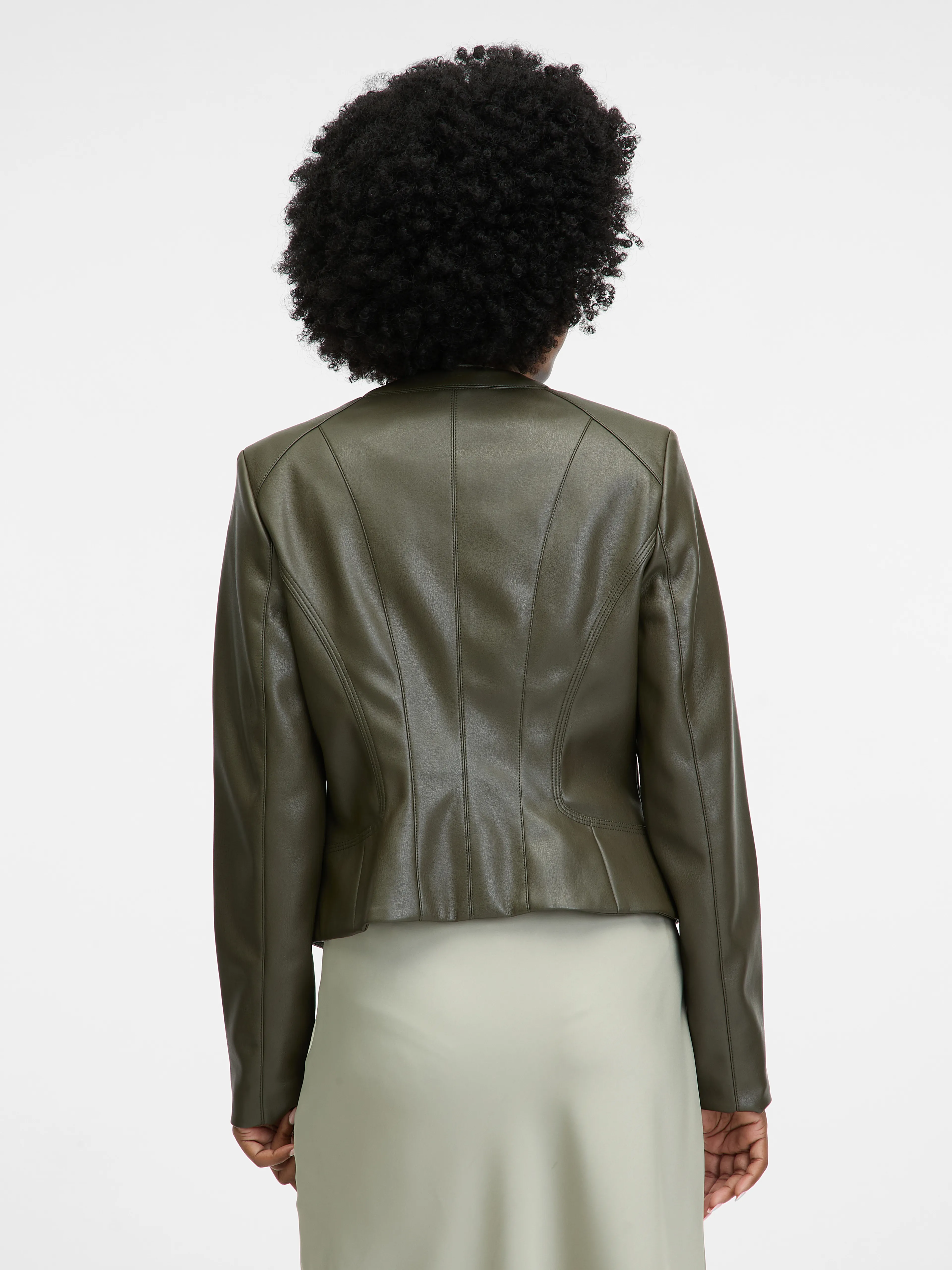 Khaki Damen Lederjacke ORSAY