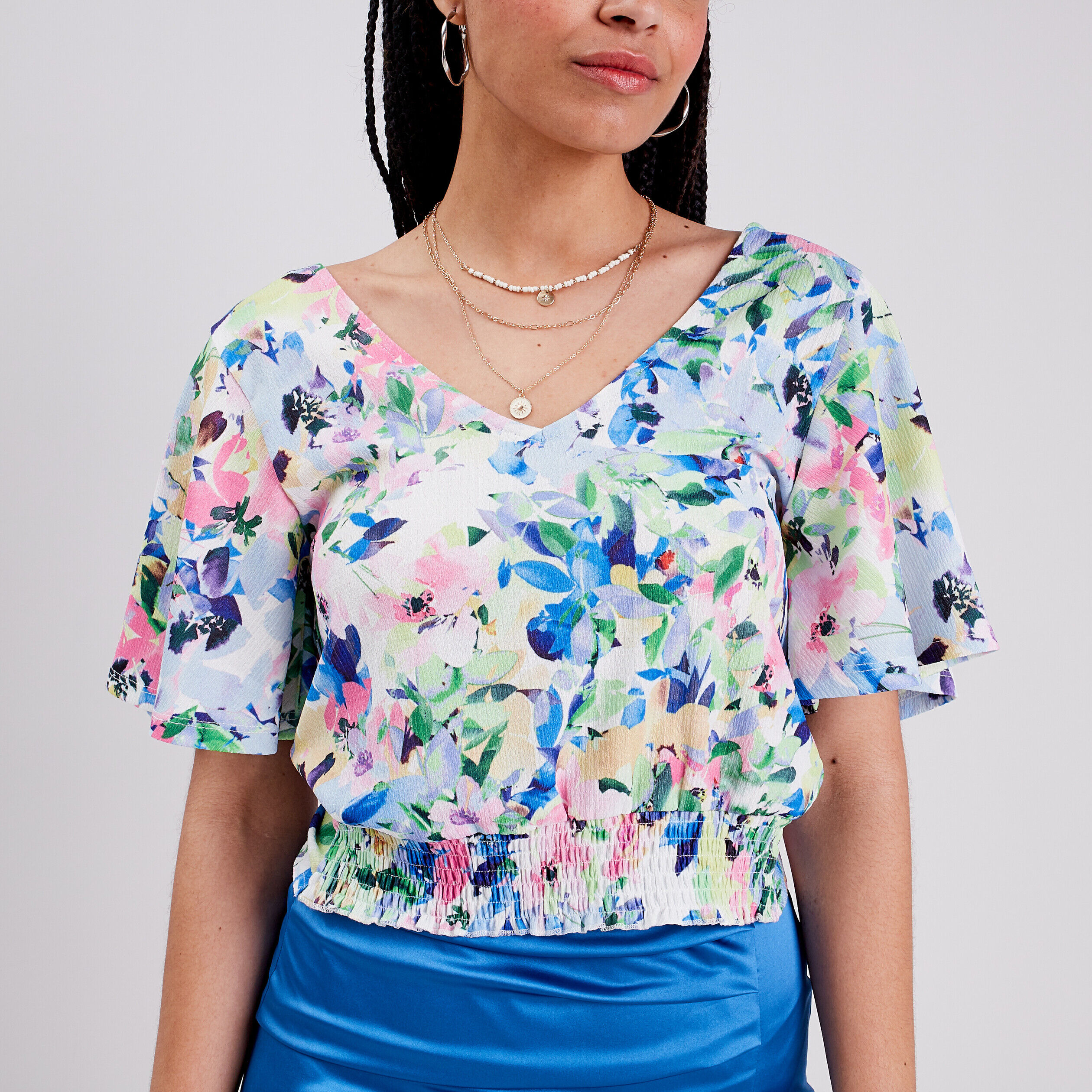T-shirt manches courtes blanc femme | Cache Cache