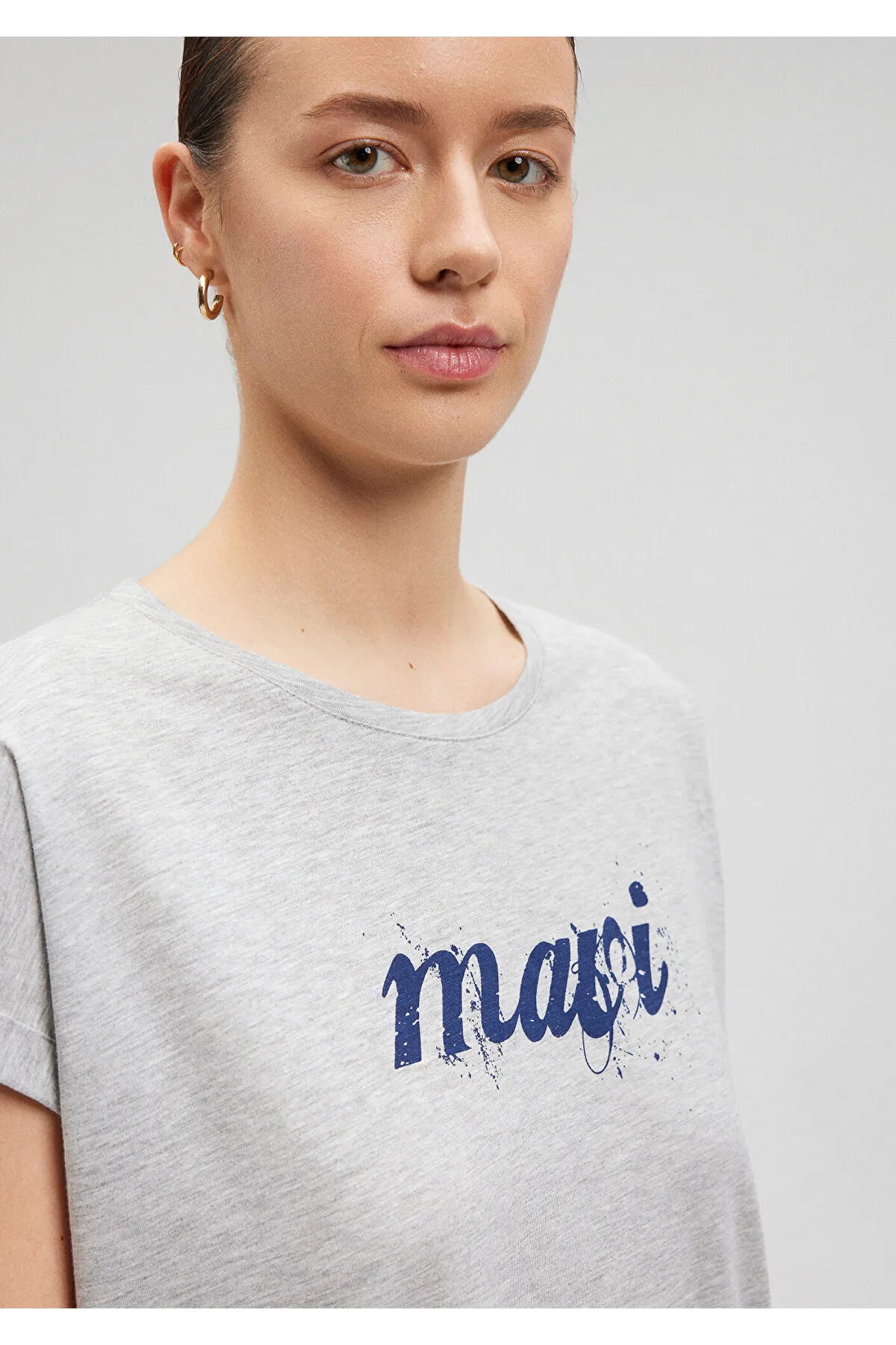 Mavi  Graues T-Shirt mit Logo-Print, Slim Fit / Slim Fit 166422-25702