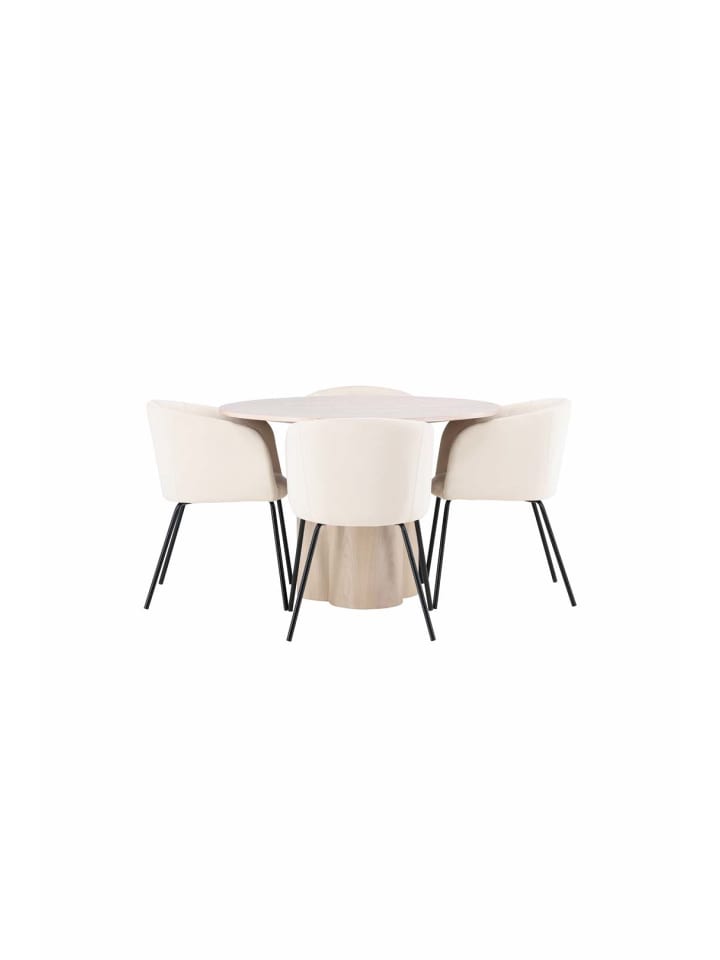 ebuy24 Essgruppe Olivia 14 (5-teilig) Whitewash 110 x 110 cm günstig kaufen onesize