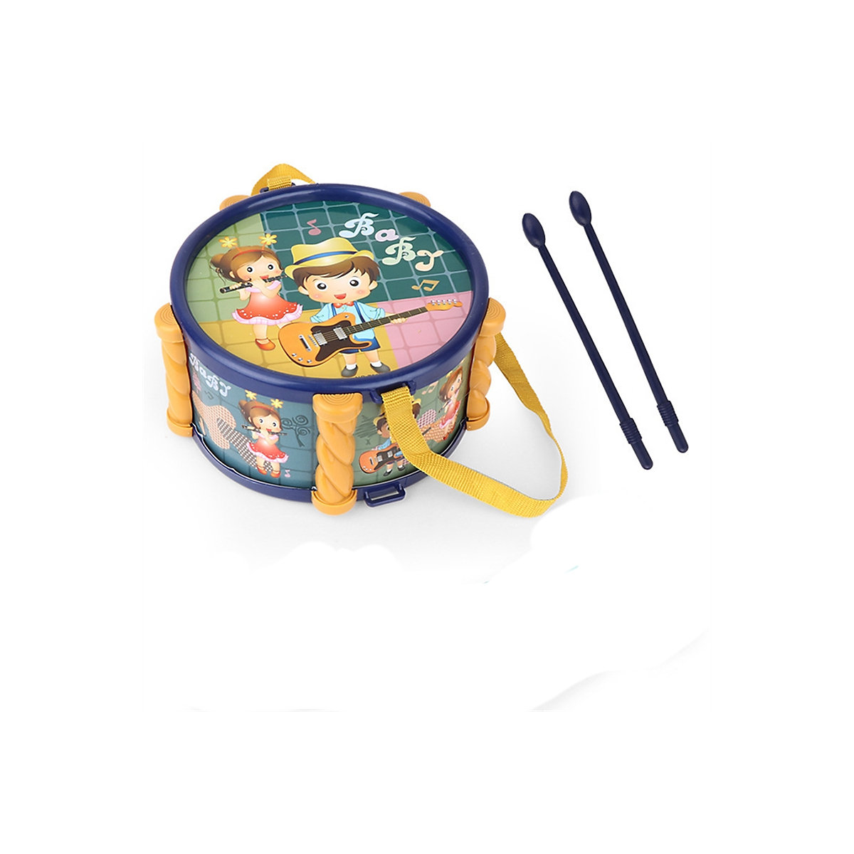 Trommelspielzeug für Kinder mit klingendem Musikinstrument (zufällige Farbe) Frühpädagogisches Handtrommelspielzeug für Kinder (zufällige Farbe) Rhythmusinstrumente