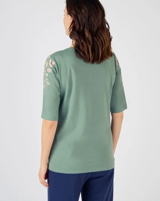 Tee-shirt imprimé placé floral