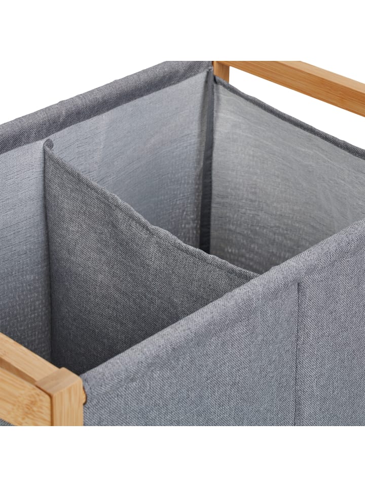 relaxdays Wäschekorb in Natur/ Grau - (B)65 x (H)76 x (T)35 cm günstig kaufen onesize