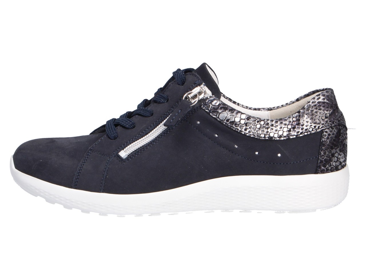 WALDLÄUFER Komfort Schnürer blau Damen Schnürschuhe