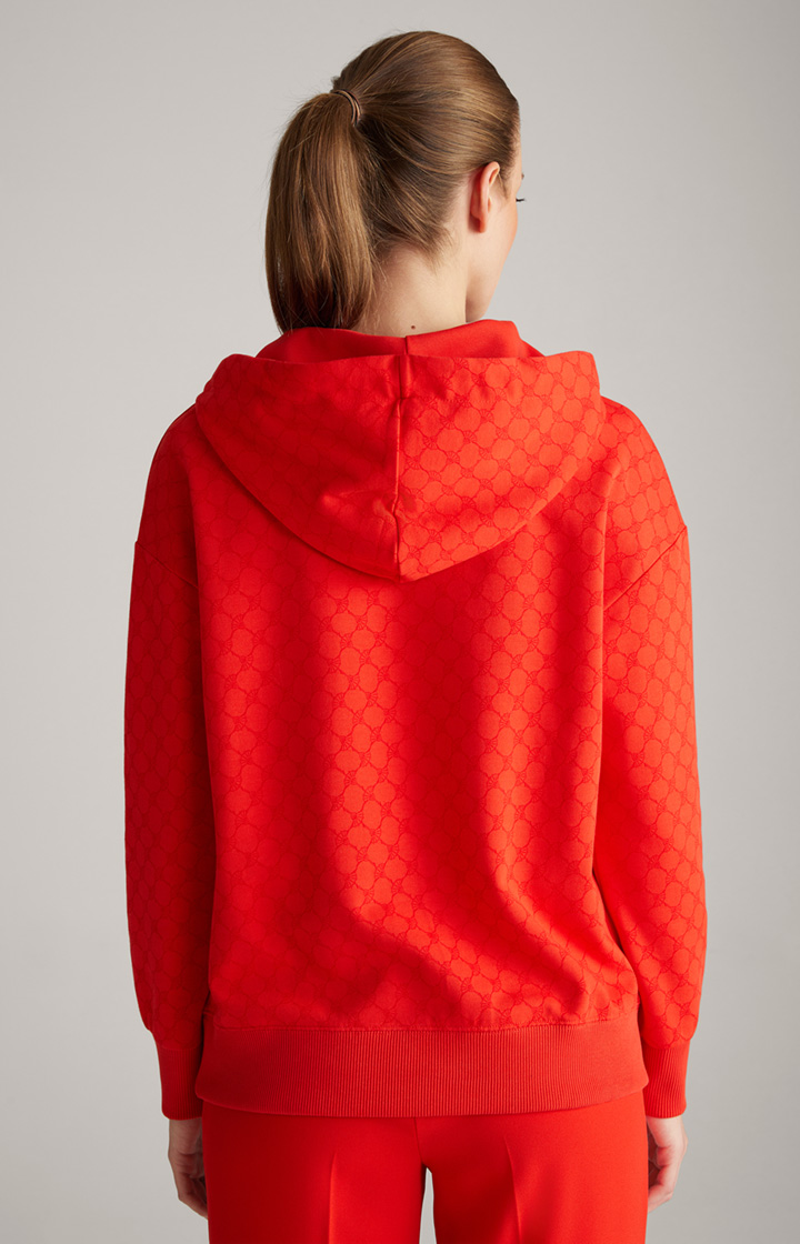 Hoodie in Rot gemustert