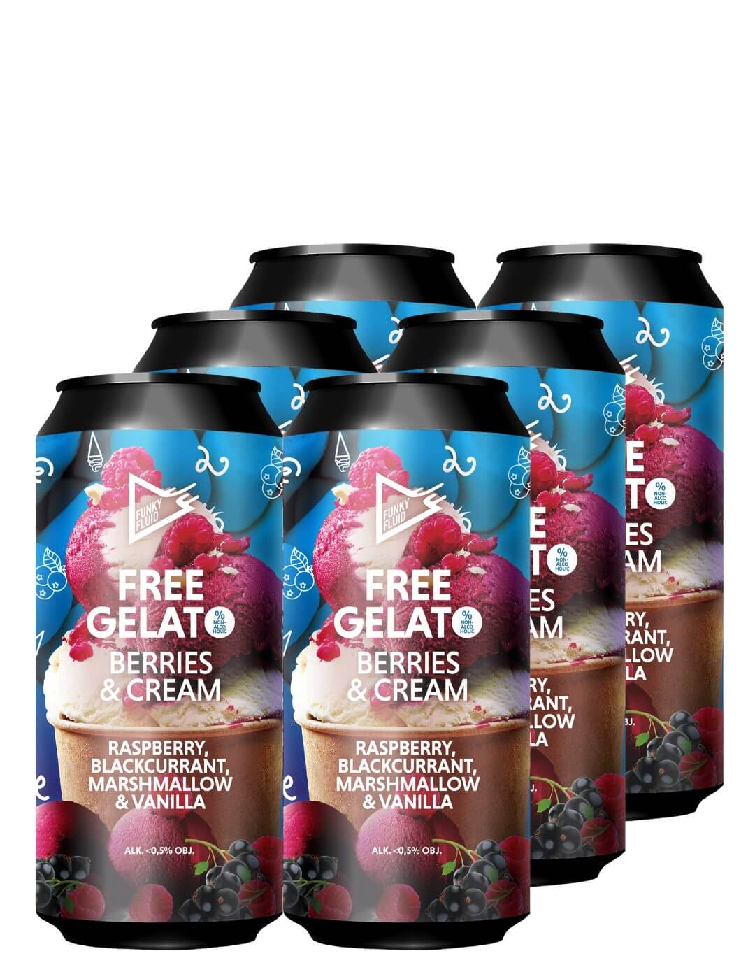 Funky Fluid : Free Gelato Berries & Cream - Gueule de joie 0.5° |  50 cl